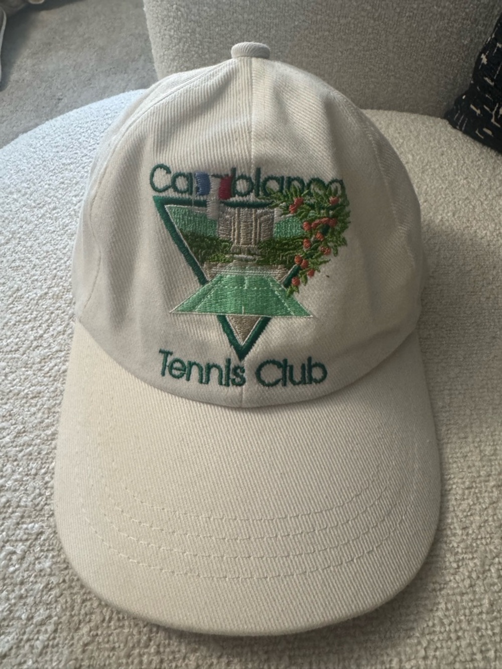Casablanca White Embroidered Baseball Cap